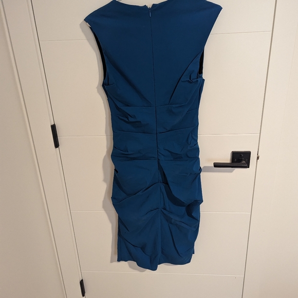 Le Chateau Blue ruched dress, medium - Picture 4 of 4